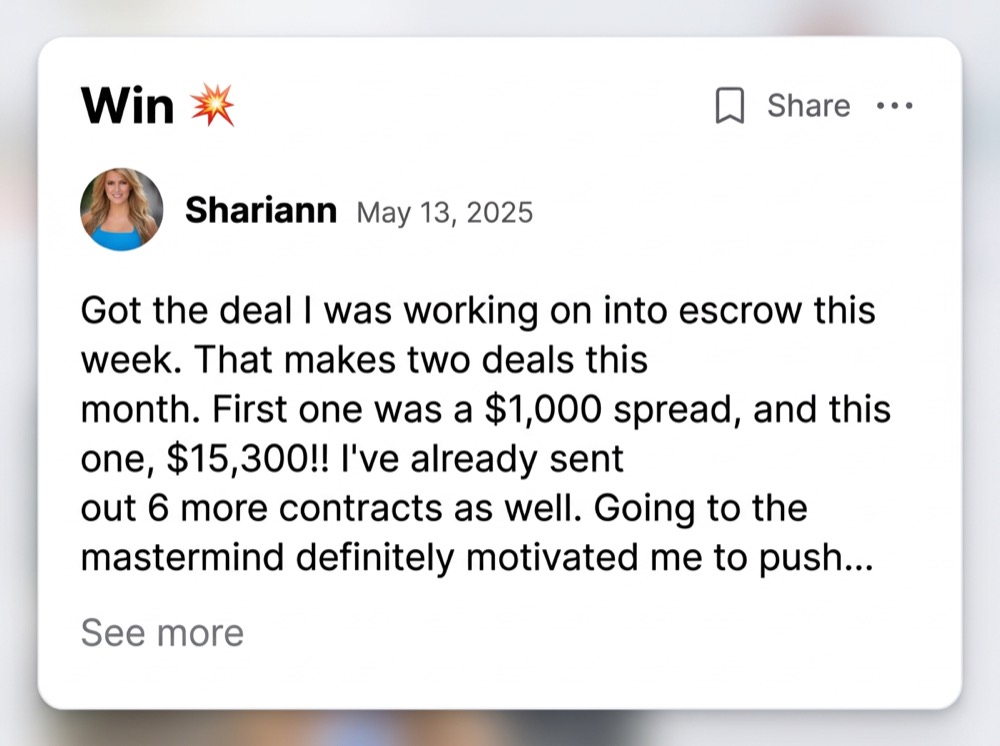 Shariann: Win